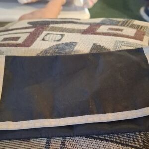 Men's Black Canvas Travel Pouch with Cream Trim